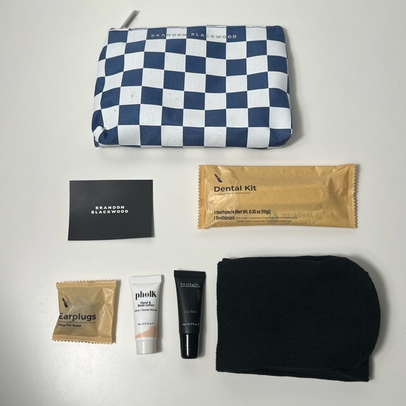 Brandon Blackwood X American Airlines Premium Economy Checkered Amenity Kit Bag - Picture 6 of 12